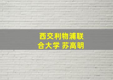 西交利物浦联合大学 苏高明